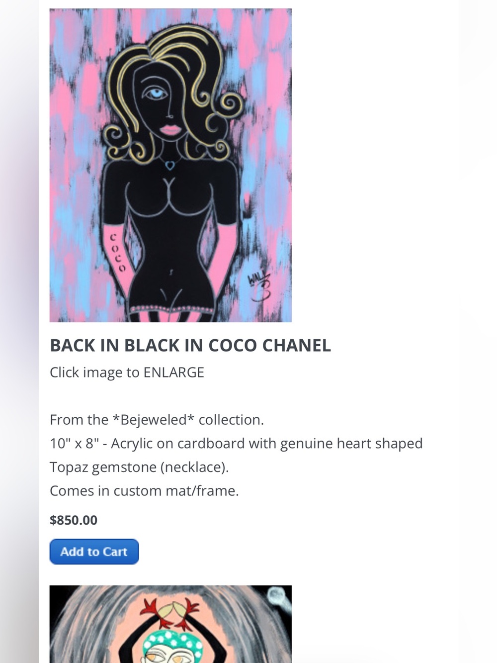 'Back in Black in Coco Chanel' Pop Art by Lorna Wallace